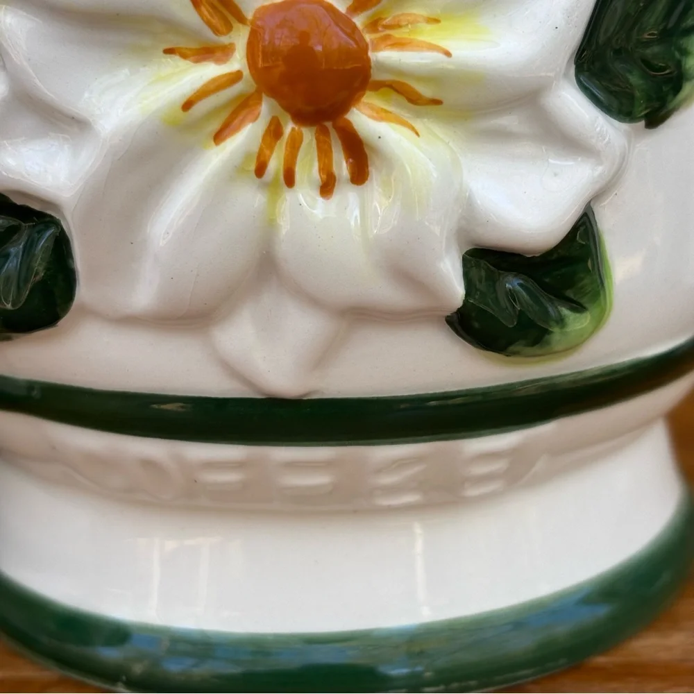 Vintage Magnolia Flower Canisters Kitchen Set of 3 Cottagecore
